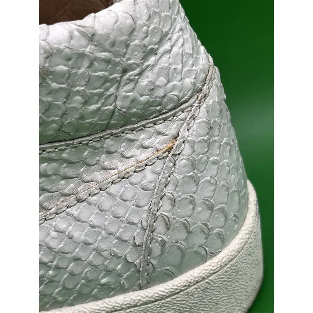 Giuseppe Zanotti Men's Croc Embossed Leather High Top Sneakers White Sz 44